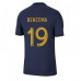 Günstige Frankreich Karim Benzema #19 Heim Fussballtrikot WM 2022 Kurzarm